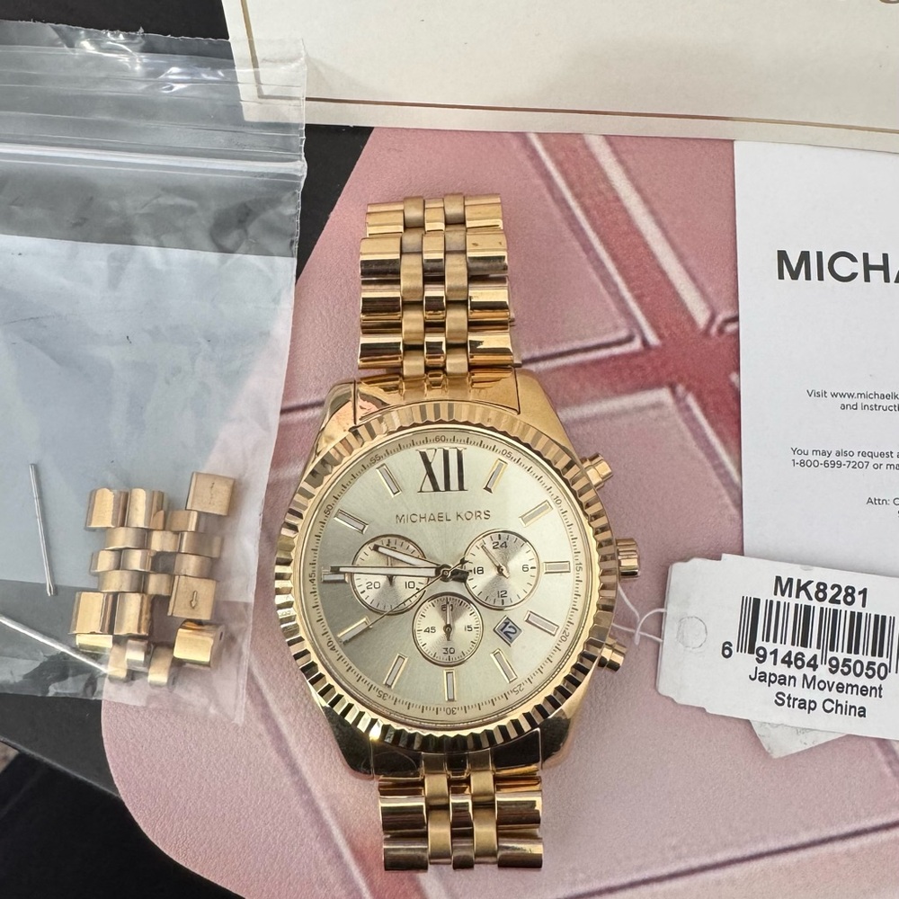 Michael Kors Gold Tone Chronograph Bracelet Watch